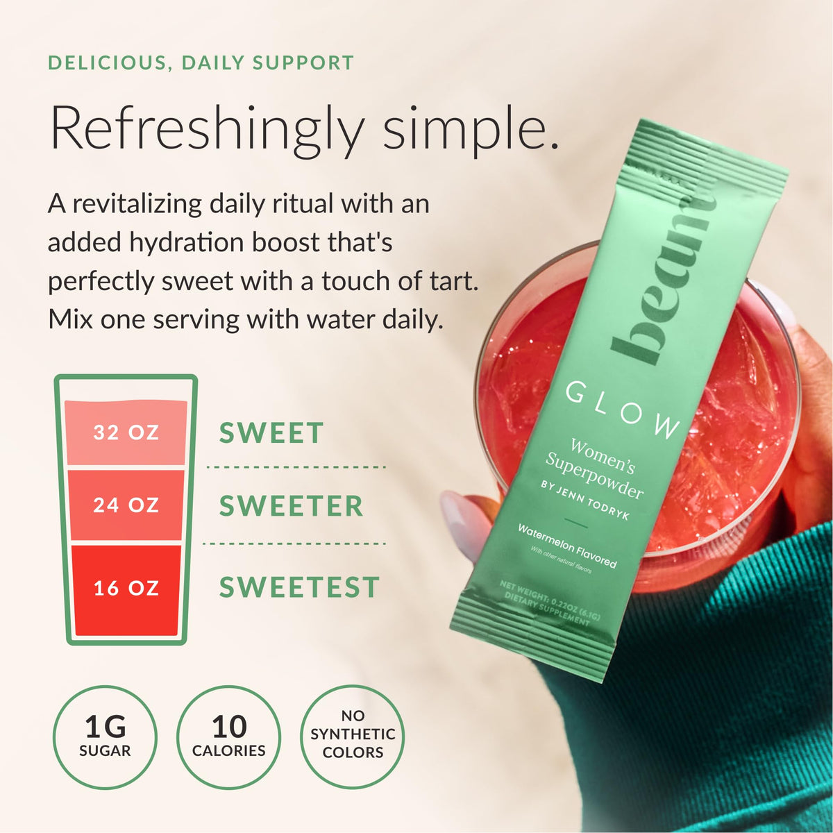 BEAM Glow complément alimentaire femme 30 servings avec ingrédients