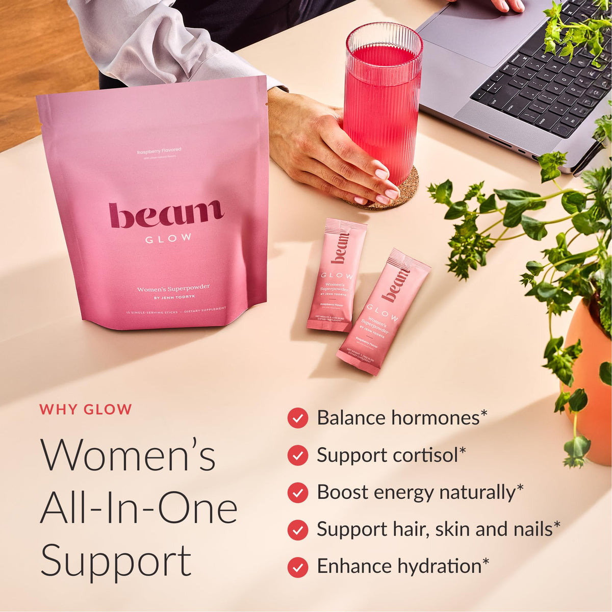 BEAM Glow Complément Alimentaire pour Femmes capsules en gros plan