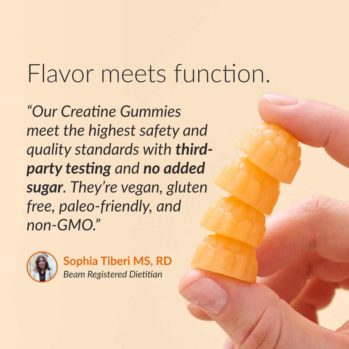 BEAM Gummies de Créatine, prise d'une gummie