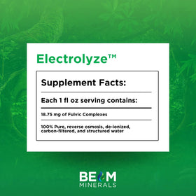 BEAM Minerals Electrolyze 946 ml étiquette avec ingrédients