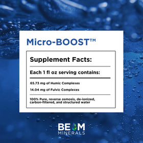 BEAM Minerals Micro-support 32 fl Oz étiquette avec ingrédients