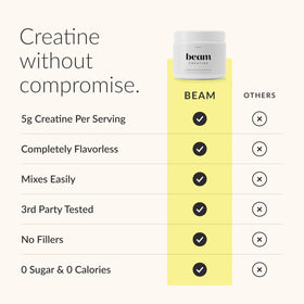 BEAM Poudre de Créatine Monohydrate 572g avec une cuillère doseuse