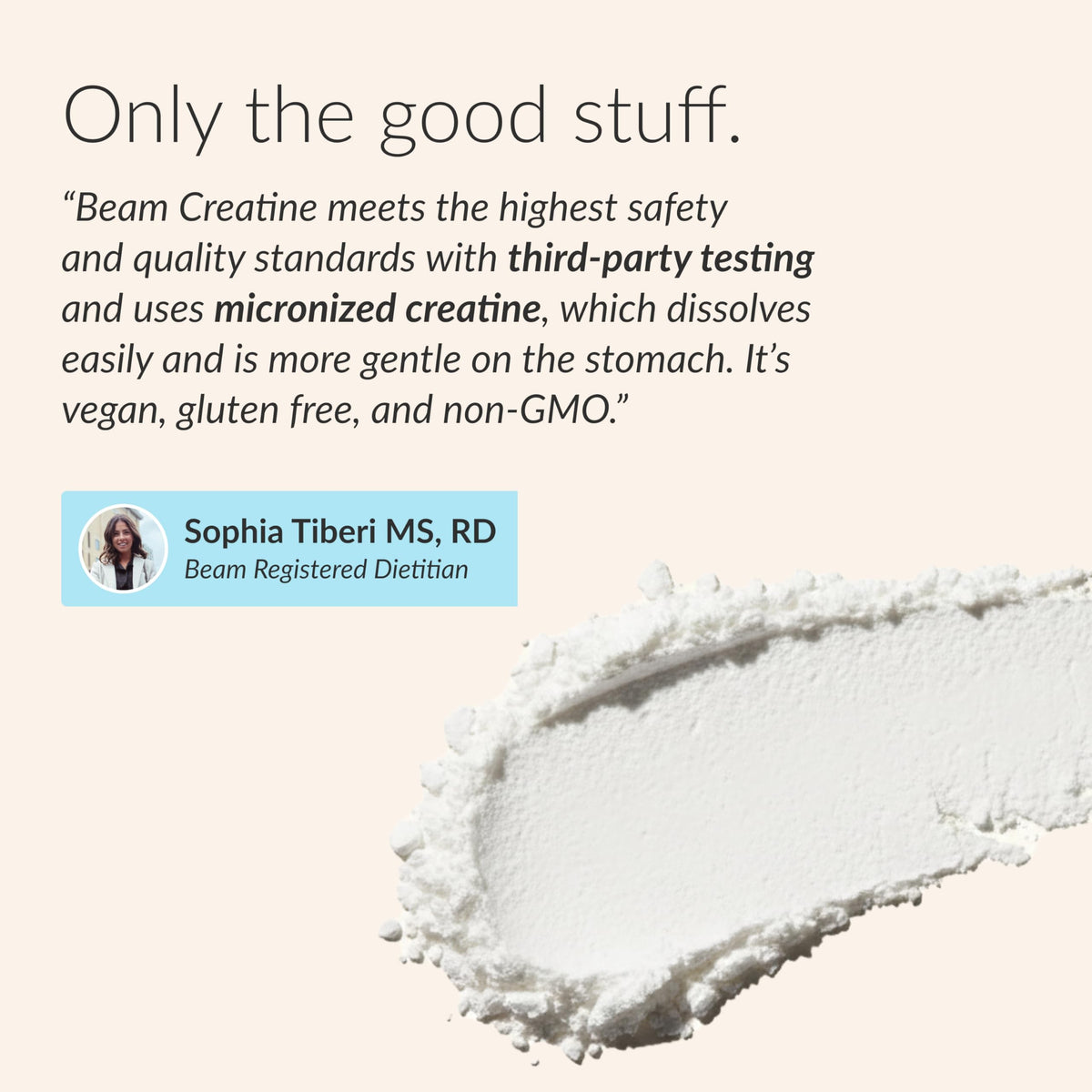 BEAM Poudre de Créatine Monohydrate 5g Framboise Bleue - produit en usage