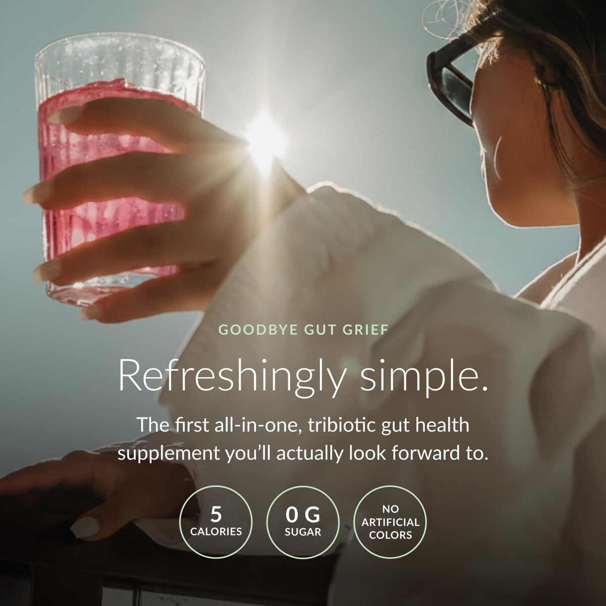 BEAM Probiotiques Poudre sur une table en bois