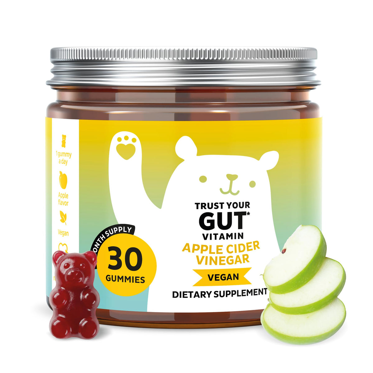 Bears with Benefits Bonbons au Vinaigre de Cidre de Pomme 118g vue de face