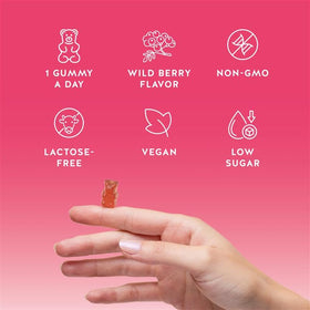 Bears with Benefits gummies Biotine 5 000 mcg avec des fruits