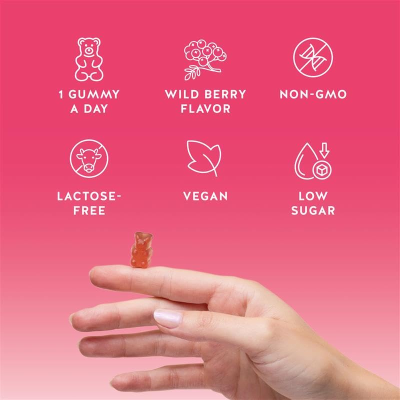 Bears with Benefits gummies biotine 5 000 mcg en gros plan