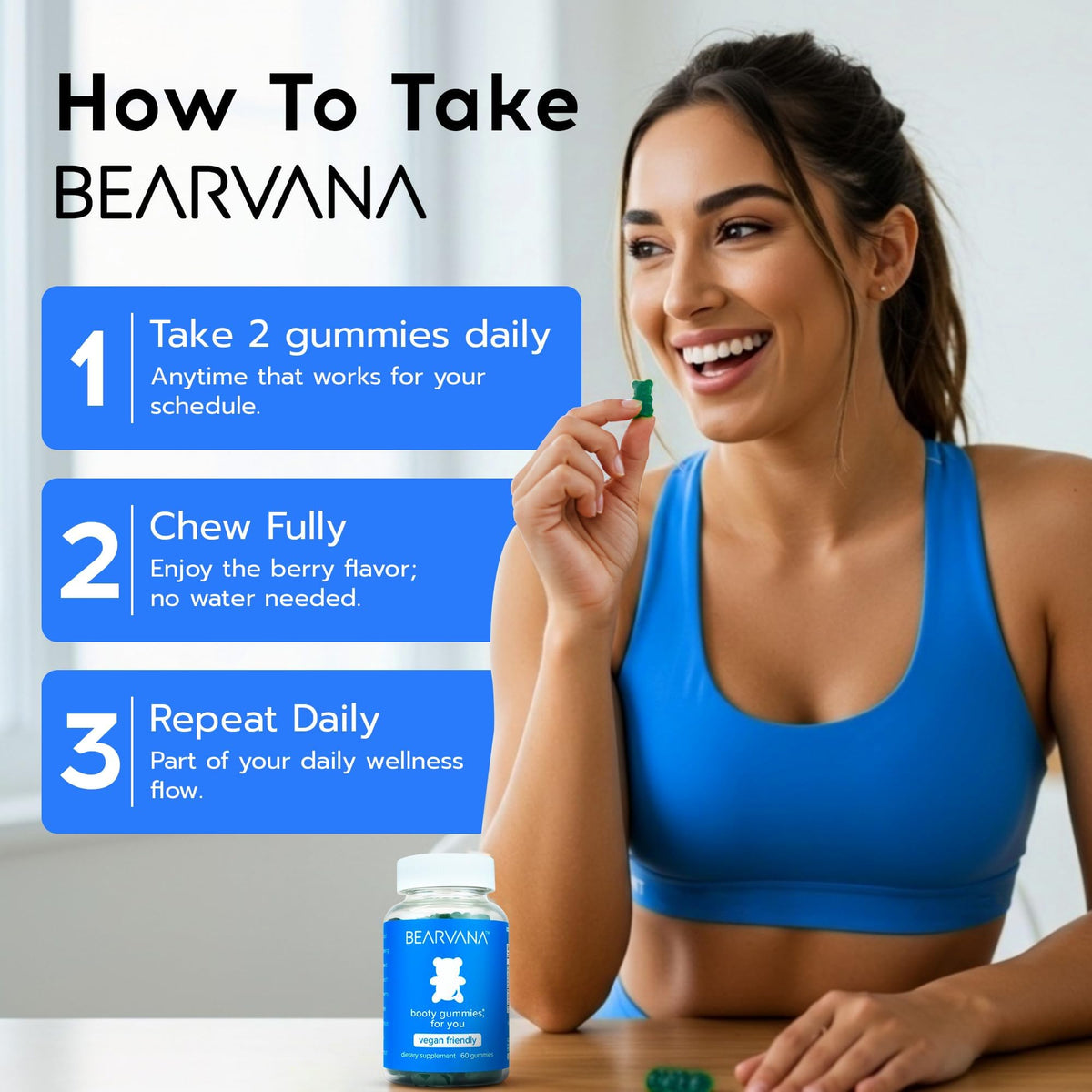 BEARVANA Gummies Multivitamines Femme gummies en gros plan