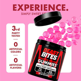 BEAST BITES Gummies à la créatine fraise avec emballage