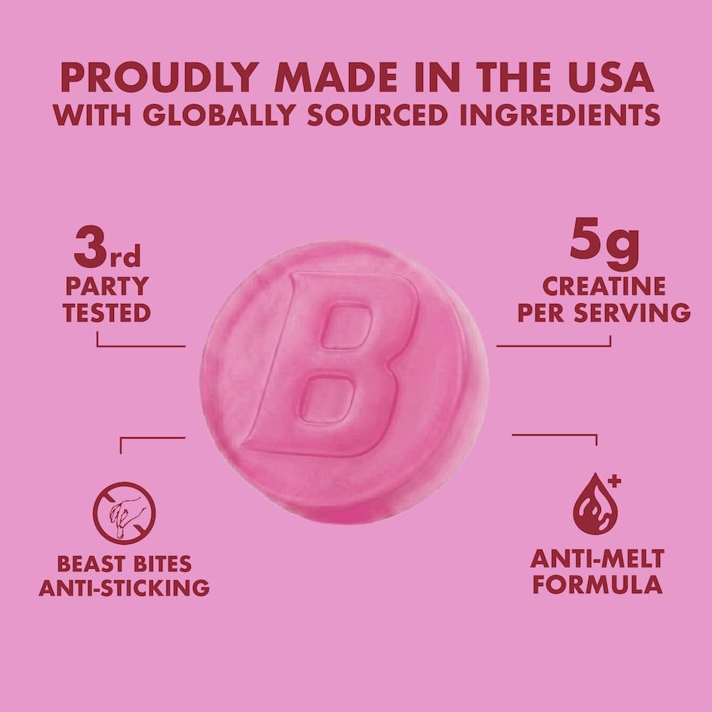 BEAST BITES Gummies à la créatine fraise vue arrière