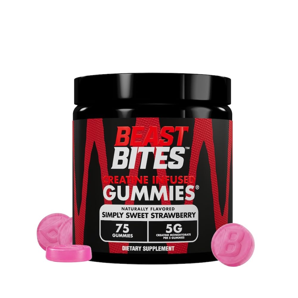 BEAST BITES Gummies à la créatine fraise vue avant