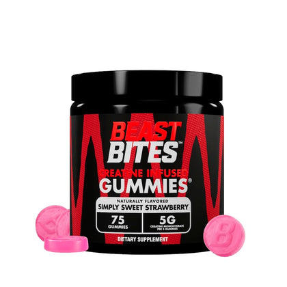 BEAST BITES Gummies à la créatine fraise vue avant