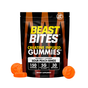 BEAST BITES Gummies Créatine 150 unités saveur pêche acide vue de face