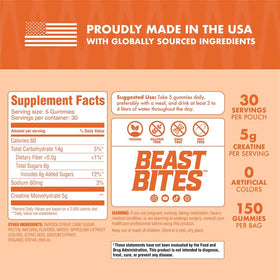 BEAST BITES Gummies Créatine avec d'autres compléments alimentaires