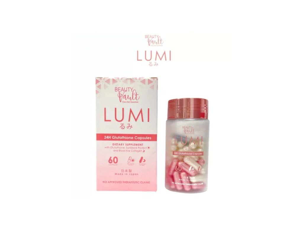 Beauty Vault capsules Glutathione LUMI 24H avec étiquette visible