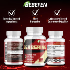 BEBEFEN Berberine HCL 60 Capsules Végétales avec ingrédients naturels