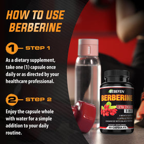 BEBEFEN Capsules de Berbérine sur une surface en bois