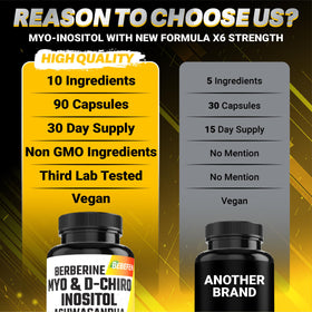 BEBEFEN Myo-Inositol D-Chiro capsules avec un verre d'eau