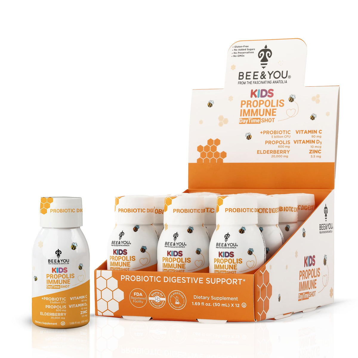 BEE & YOU Shot Propolis Enfants 50 ml pack de 12