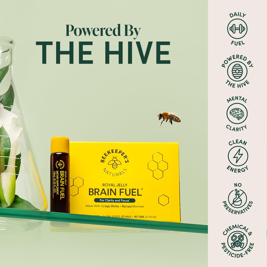 Beekeeper's Naturals Gelée Royale Énergie Cérébrale 6ct détails des ingrédients