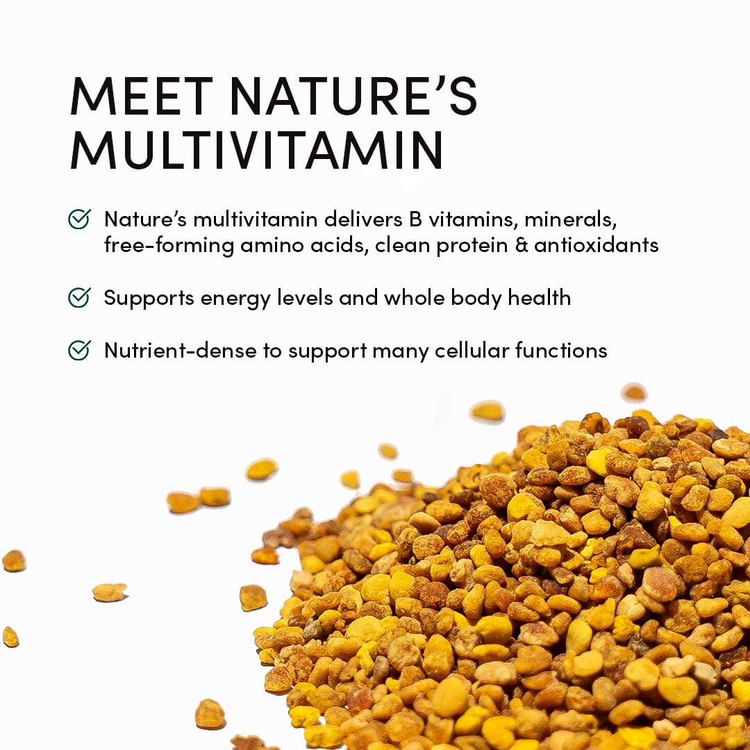 Beekeeper's Naturals Pollen de Fleurs cru 330g dans un bol