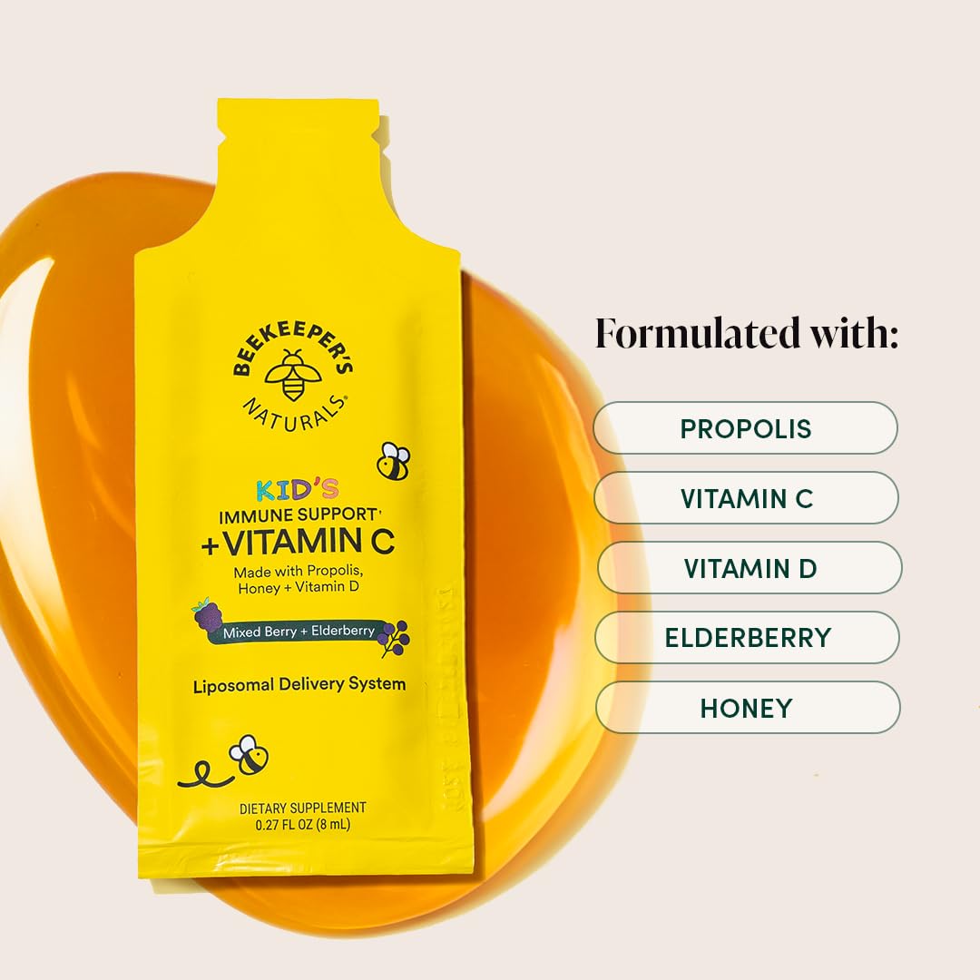 Beekeeper's Naturals Vitamine C 500mg sachets framboise en utilisation