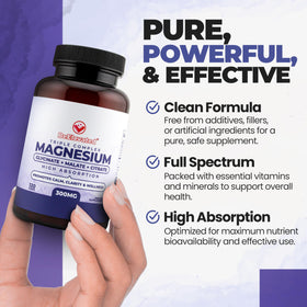 BeElevated complexe de magnésium triplet 120 capsules avec des ingrédients