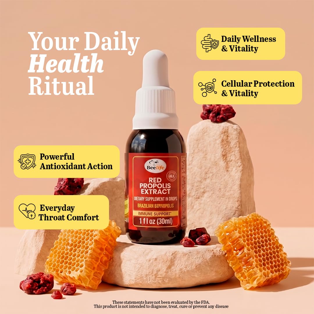 Beelife Extrait de Propolis Rouge 30ml en usage