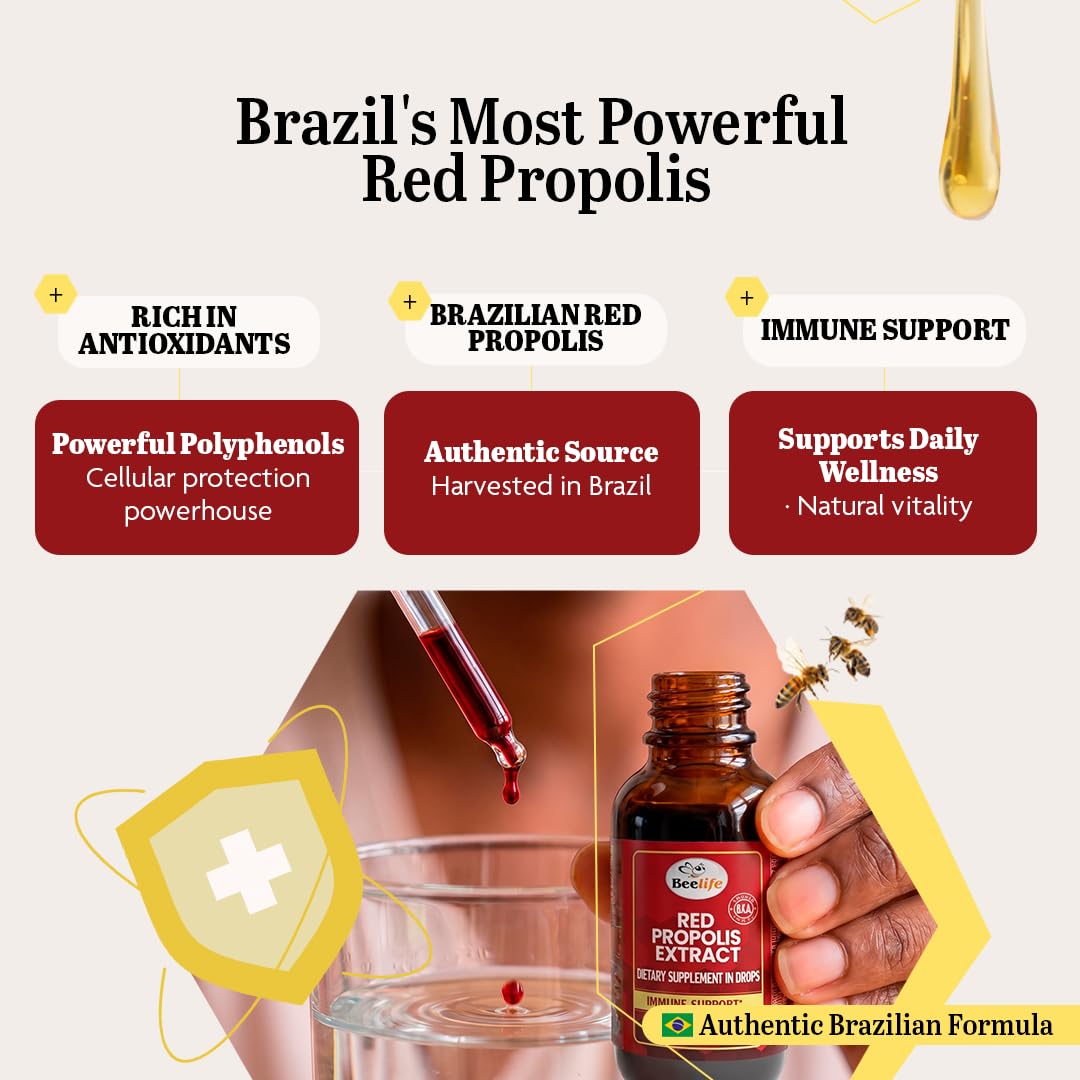 Beelife Extrait de Propolis Rouge 30ml flacon arrière