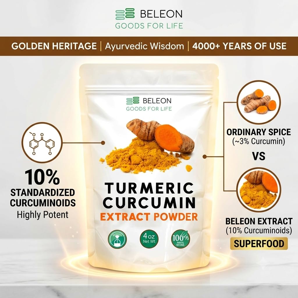 Beleon Goods Extrait de Curcuma Curcumin 10% 118g en poudre