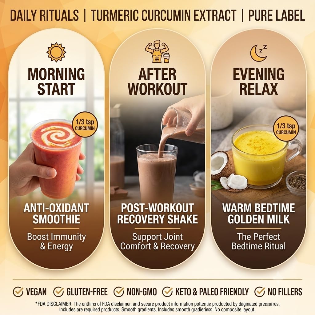 Beleon Goods Extrait de Curcuma Curcumin 10% en préparation de lait doré