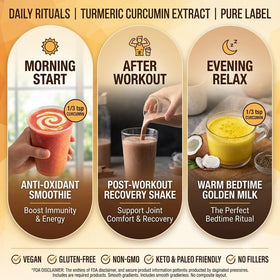 Beleon Goods Extrait de Curcuma Curcumin 10% en préparation de lait doré