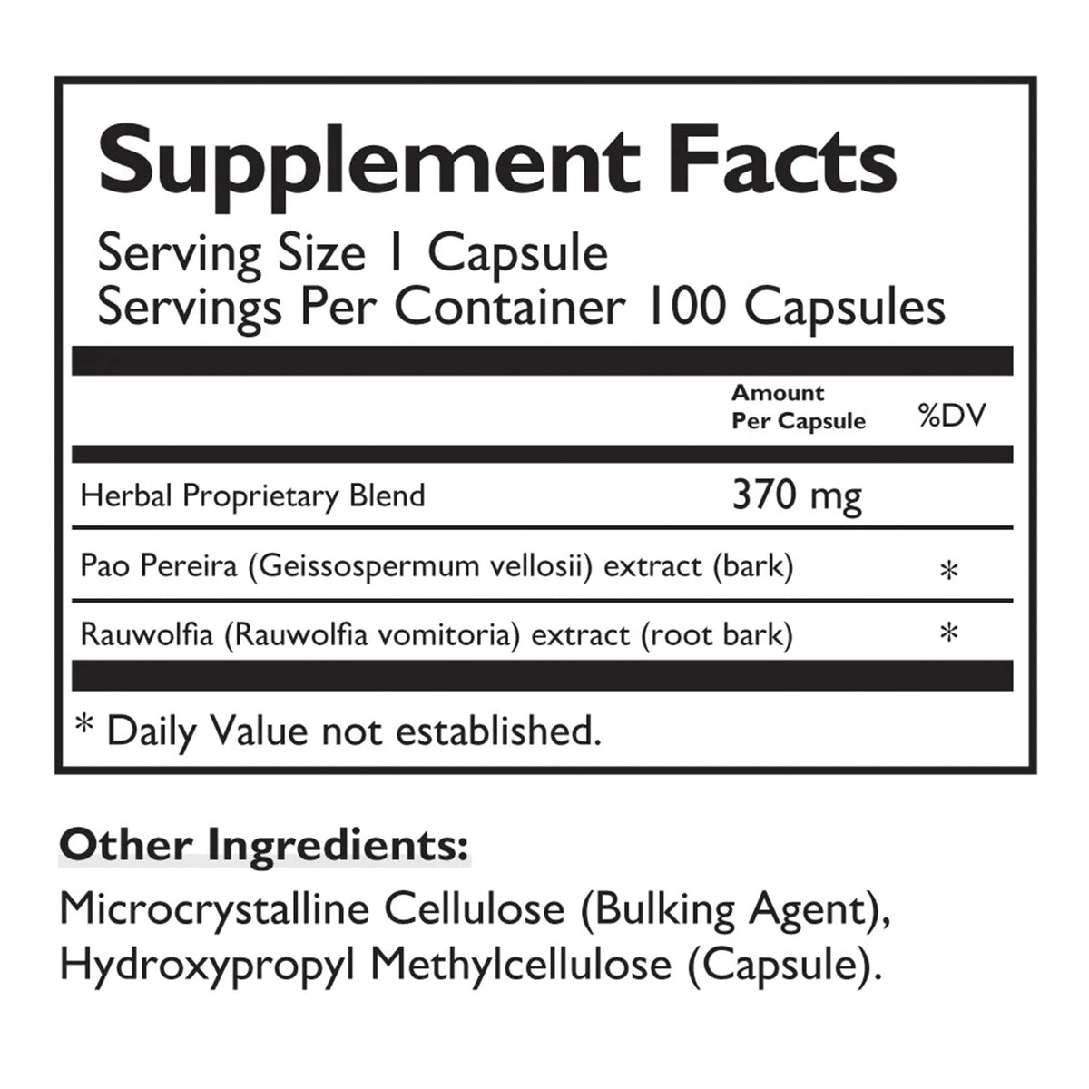 Beljanski Prostabel 100 capsules arrière avec ingrédients
