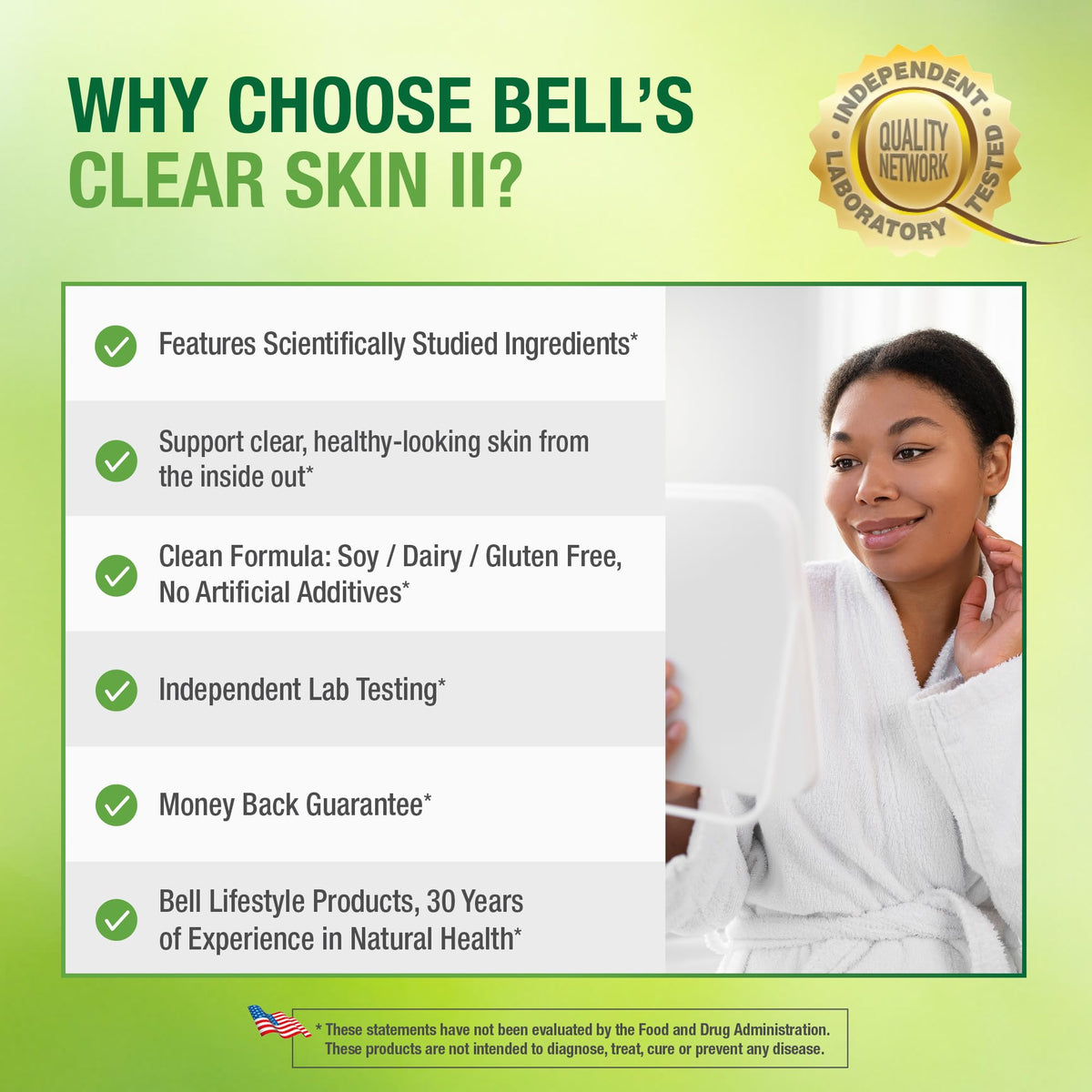 Bell Clear Skin II avec des plantes en arrière-plan