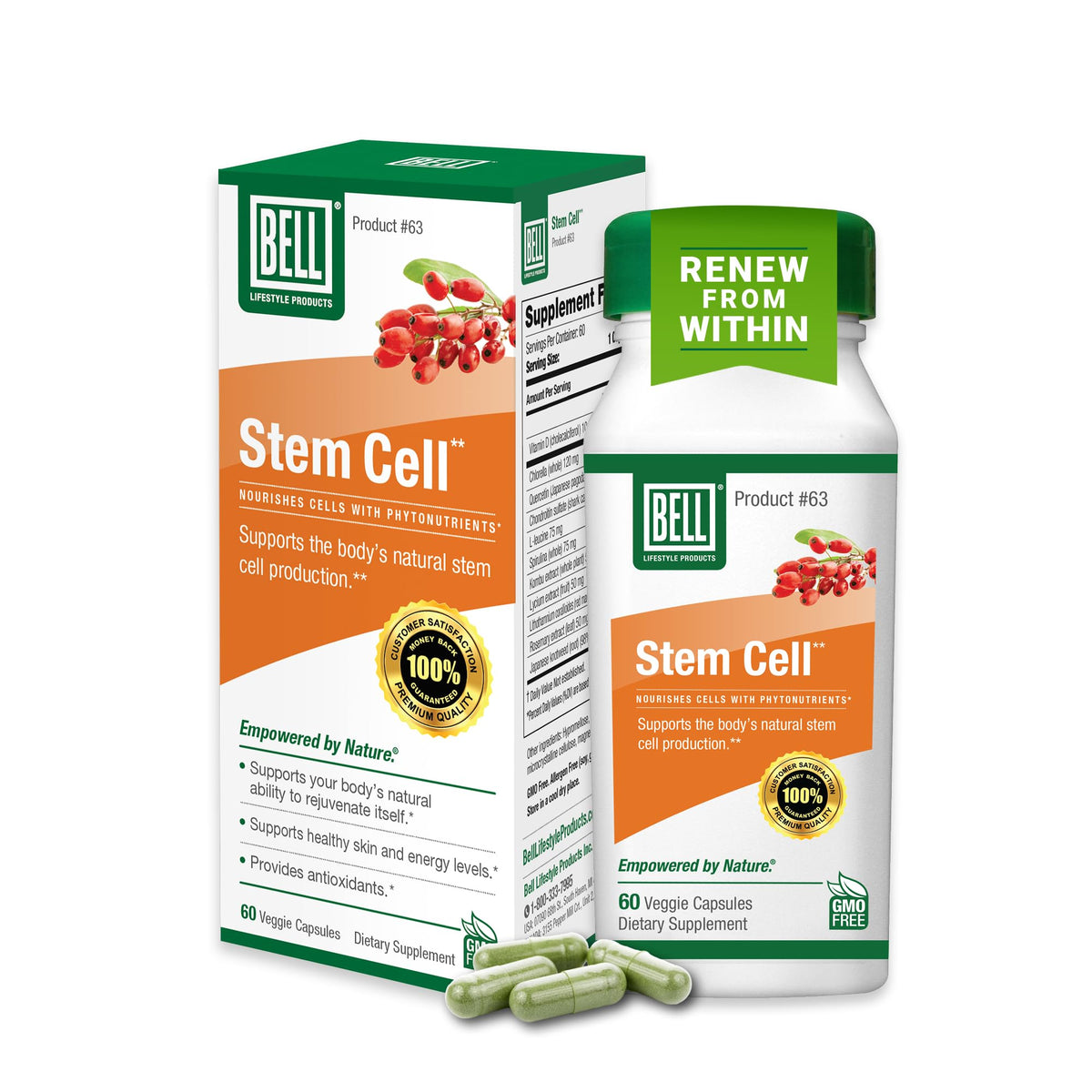 Bell complément alimentaire cellules souches 60 Ct, emballage avant