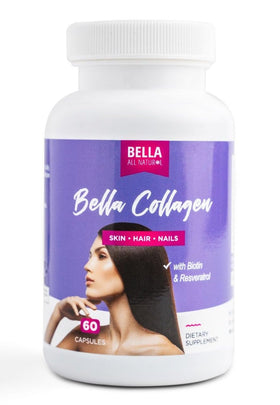 Bella All Natural Collagen 60 capsules vue de face avec étiquette