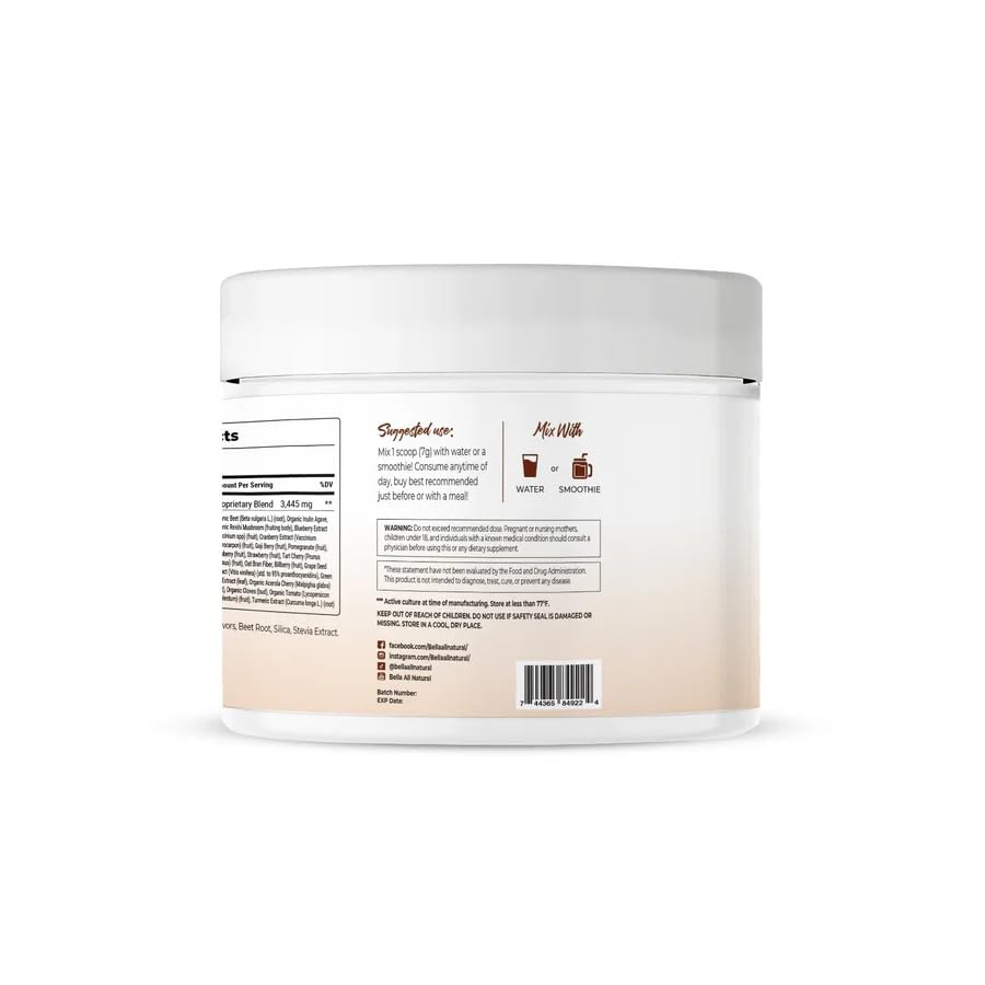 Bella All Natural Ganoderma 191g en vue latérale