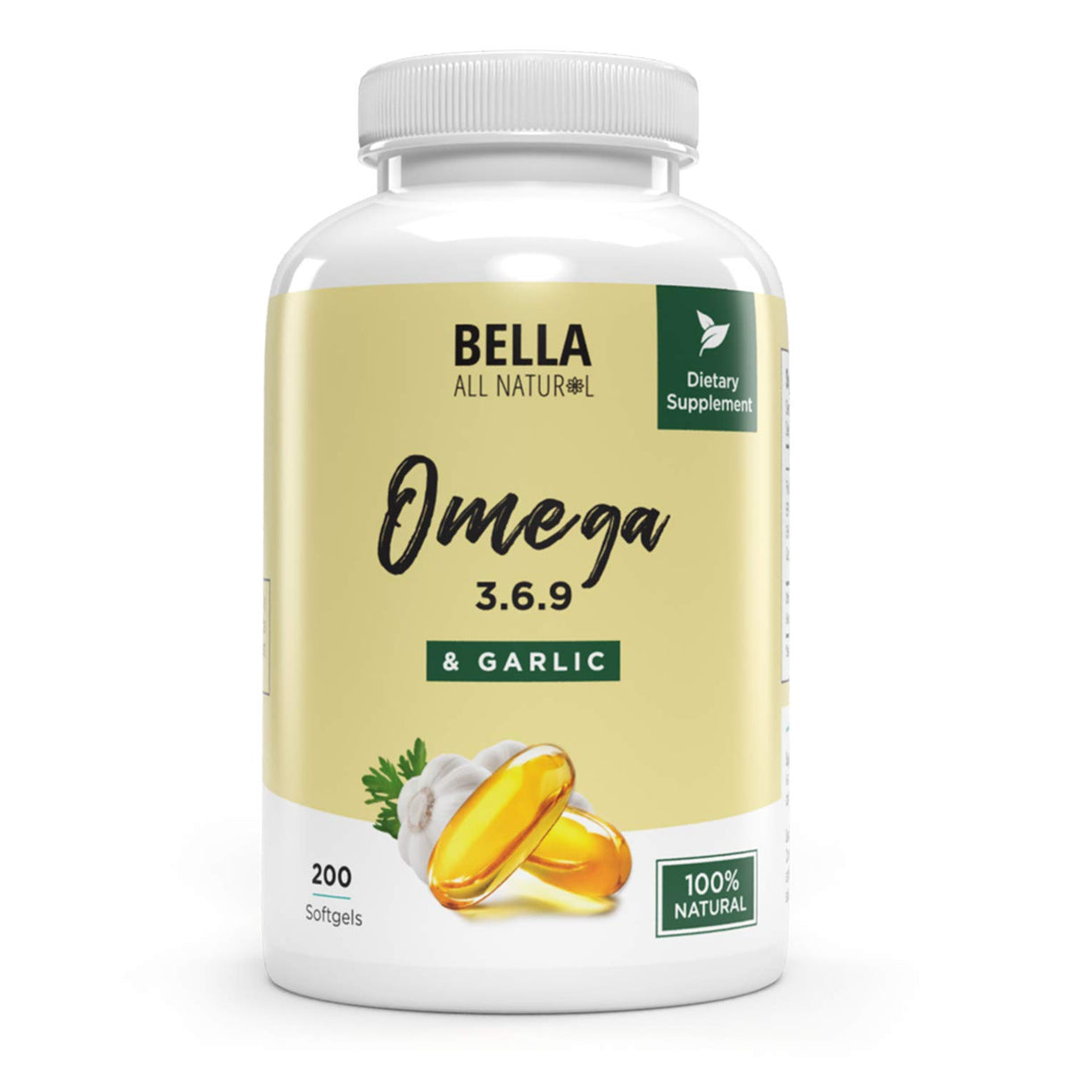 Bella All Natural Omega 3 6 9 200 gélules vue de face