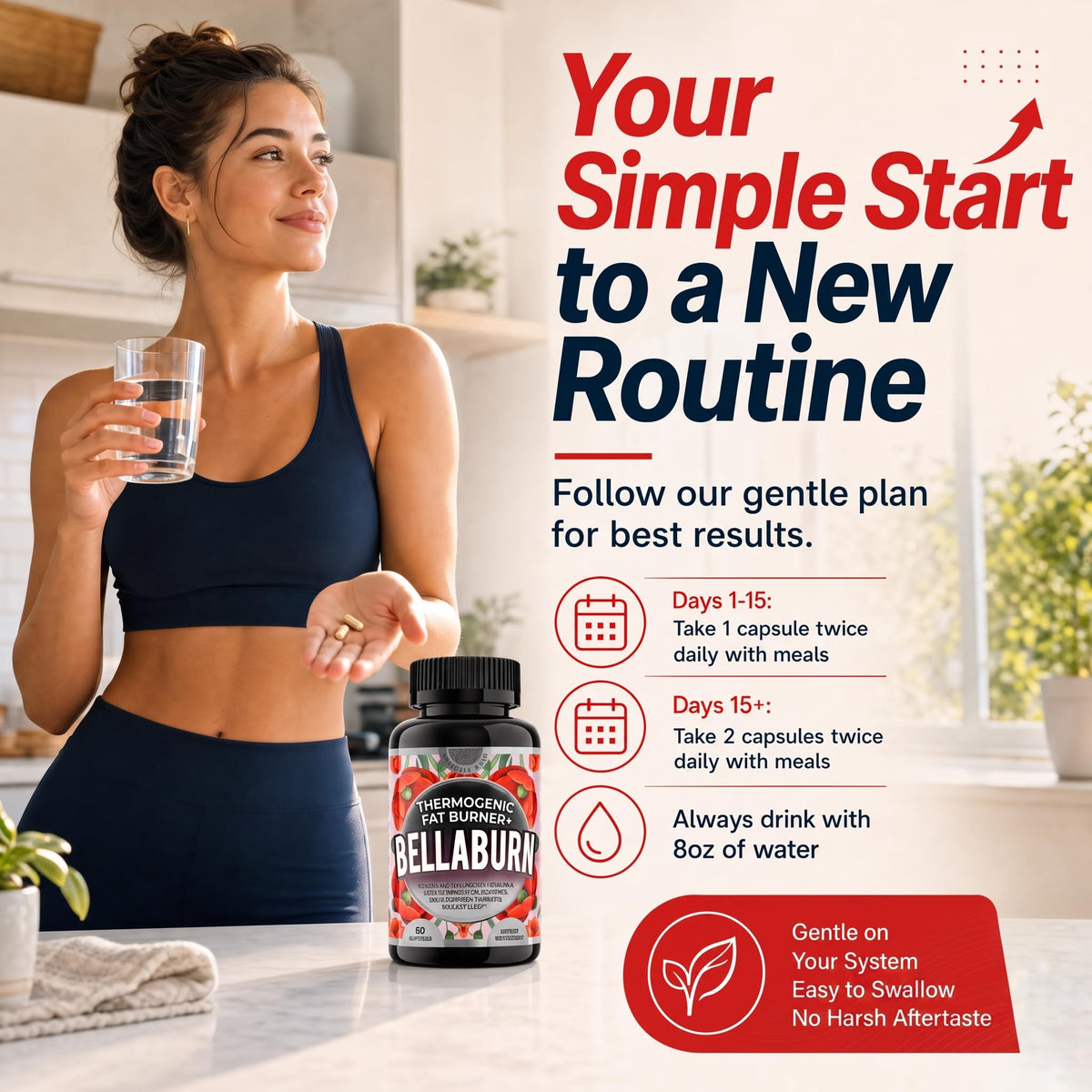 Bellaburn 90 capsules, gros plan sur le flacon