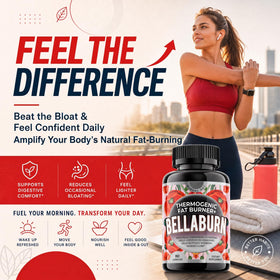 Bellaburn 90 capsules, mise en scène avec des ingrédients naturels