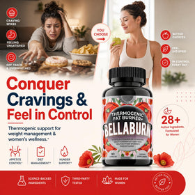 Bellaburn 90 capsules, vue de l'arrière avec ingrédients