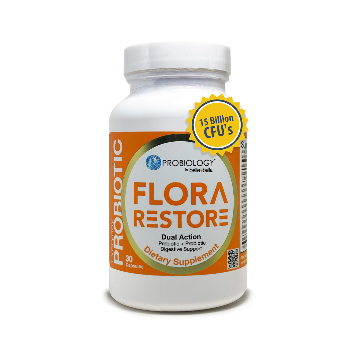 belle+bella Flora Restore Probiotique 15 Milliards capsule avant