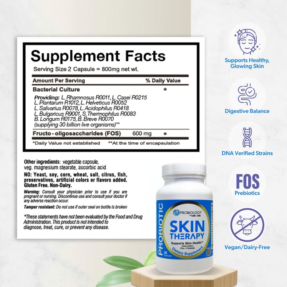 belle+bella Probiotic Skin Therapy 30 capsules arrière