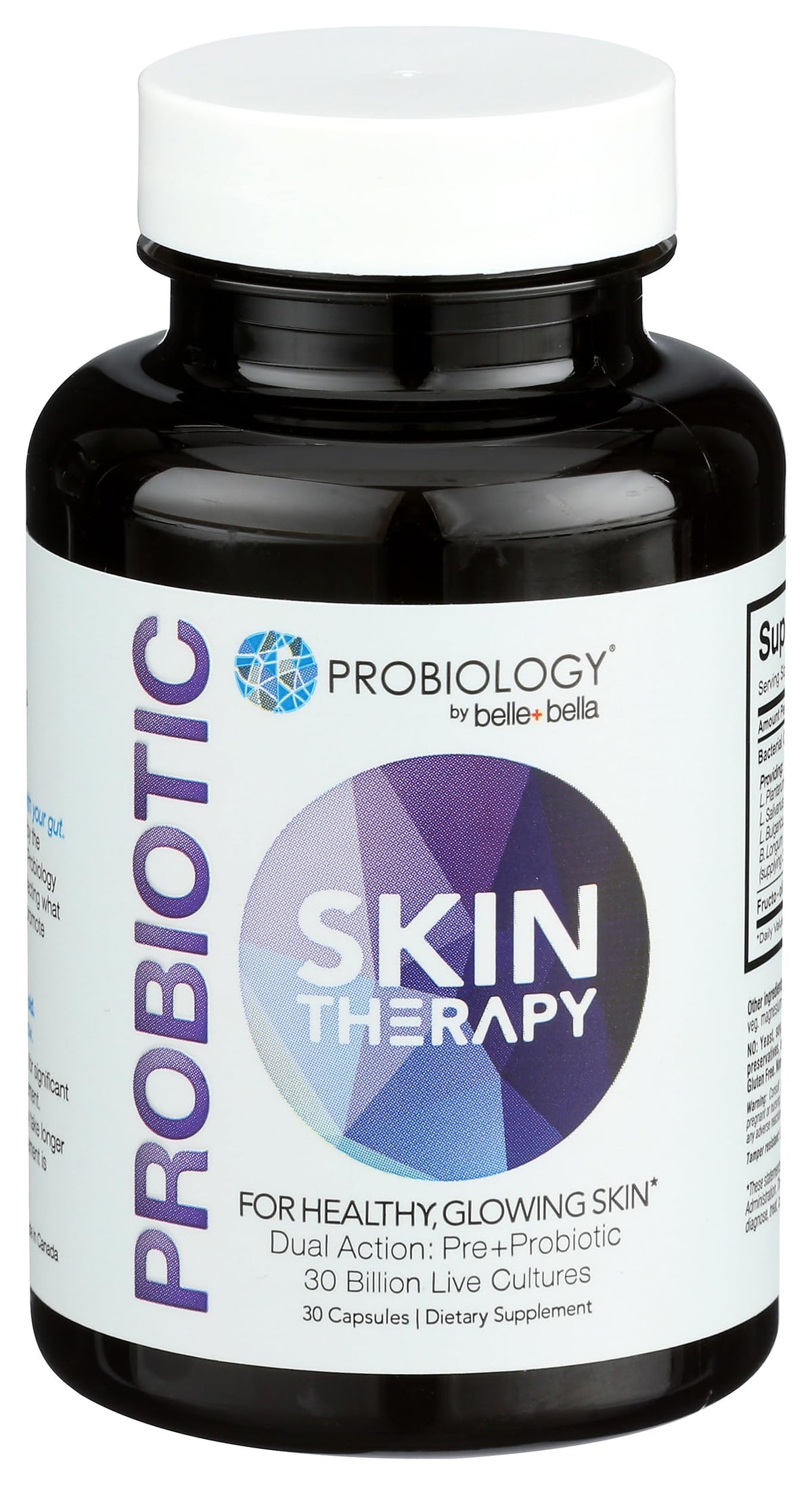 belle+bella Probiotic Skin Therapy 30 capsules avec étiquette