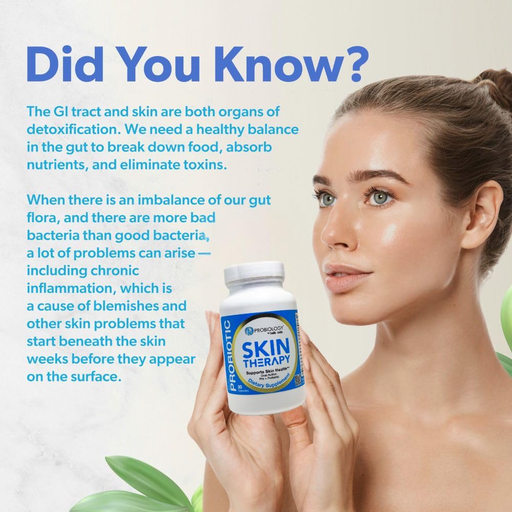 belle+bella Probiotic Skin Therapy 30 capsules avec verre d'eau