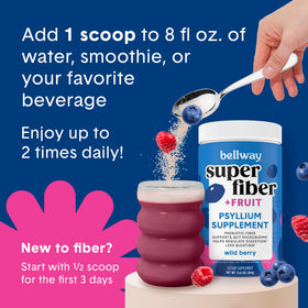 Bellway Super Fiber + Fruit Poudre de Psyllium Bio 431g en poudre