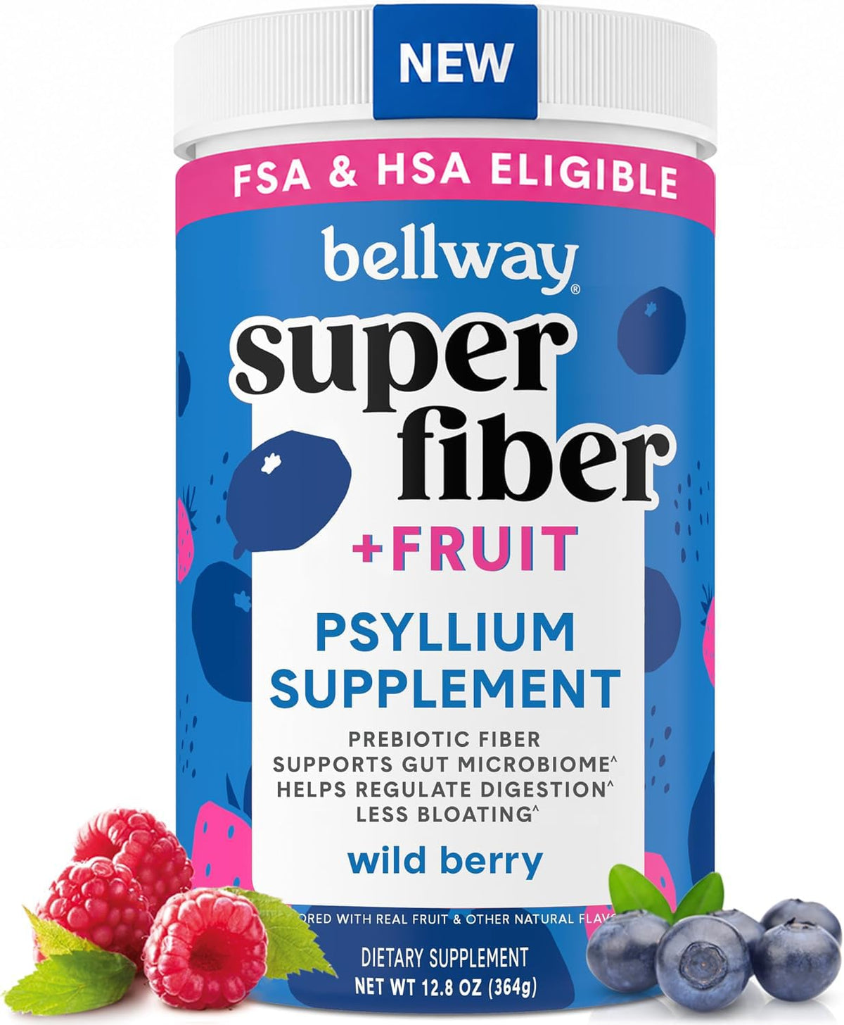 Bellway Super Fiber + Fruit Poudre de Psyllium Bio 431g vue de face