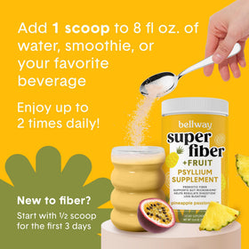 Bellway Super Fiber + Fruit Poudre de Psyllium Bio 447g, vue de côté