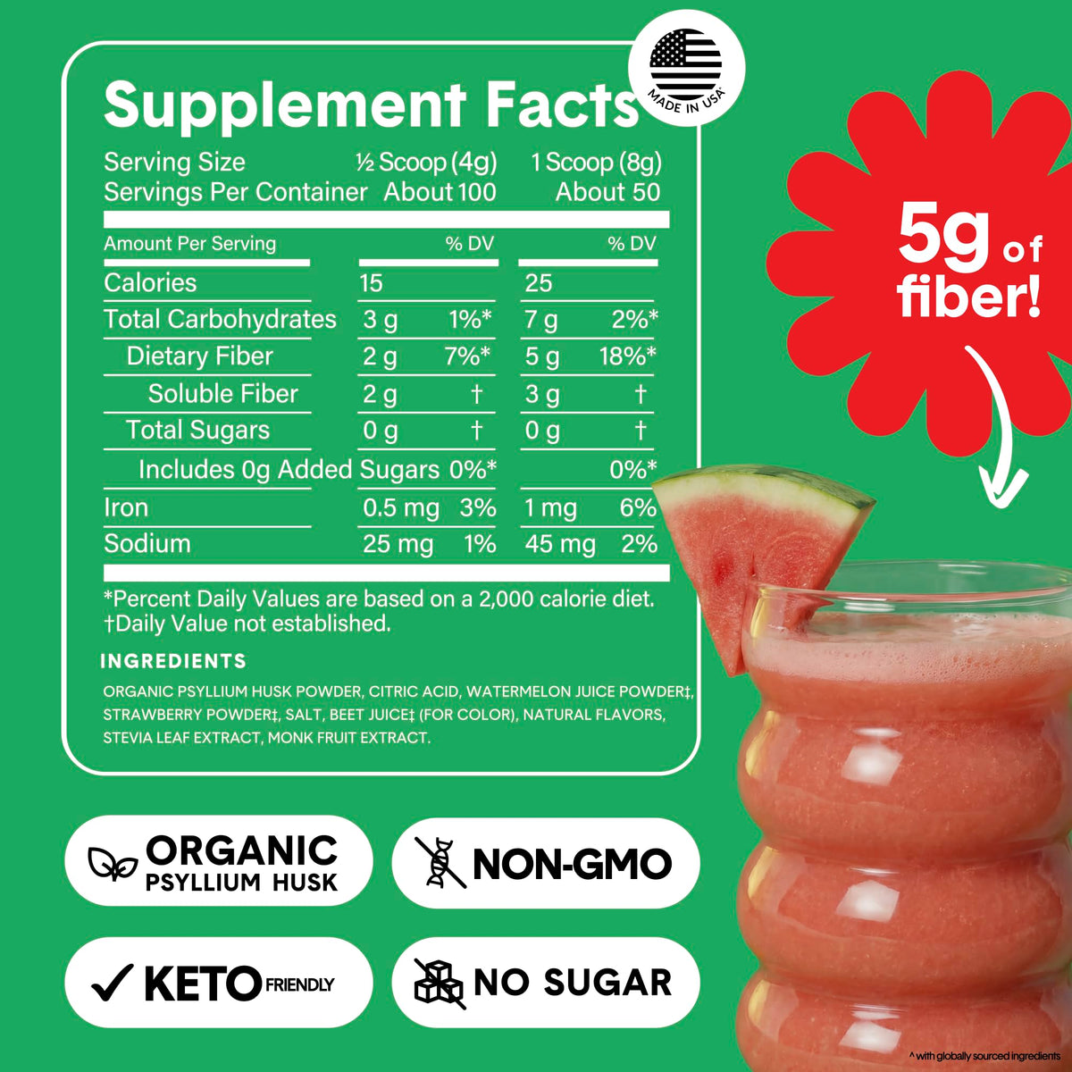 Bellway Super Fiber + Fruit Poudre de Psyllium Bio 472g sur une table