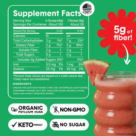 Bellway Super Fiber + Fruit Poudre de Psyllium Bio 472g sur une table